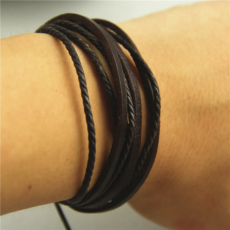 

Womens Mens Surfer Bracelet Wrap Wristband Leather Bracelet Leather Bracelet Adjustable Jewelry anime bracelets charms