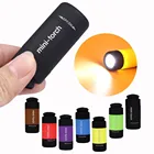 Супер Мини светодиодный светильник 0,3 Вт 25 лм, портативный фонарик, USB, уличный водонепроницаемый перезаряжаемый фонарик с брелком, разноцветсветильник светильник
