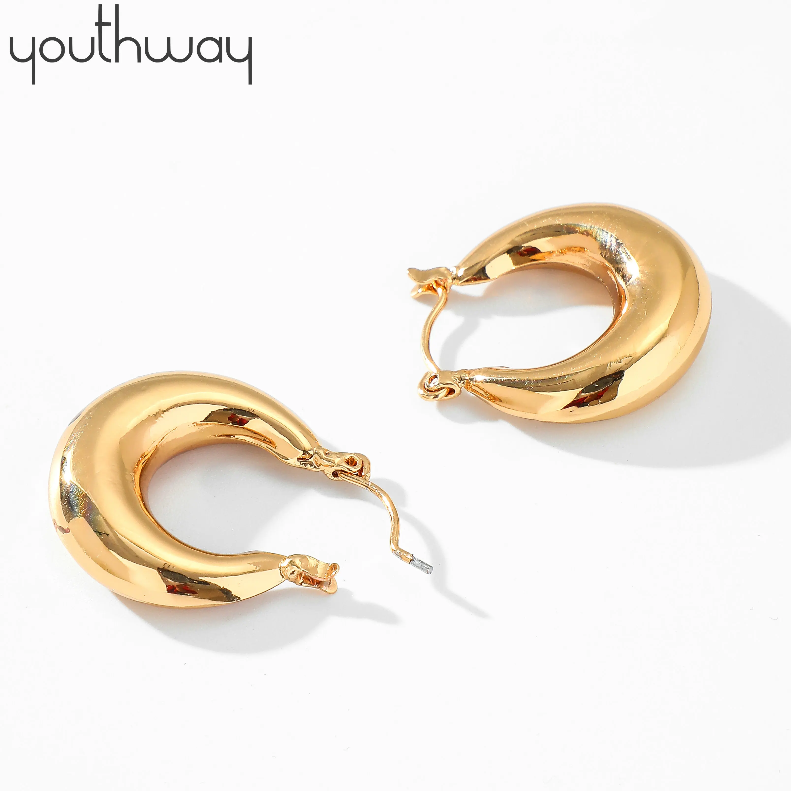 Марокканские серьги-кольца для женщин панк латунные массивные серьги Huggie