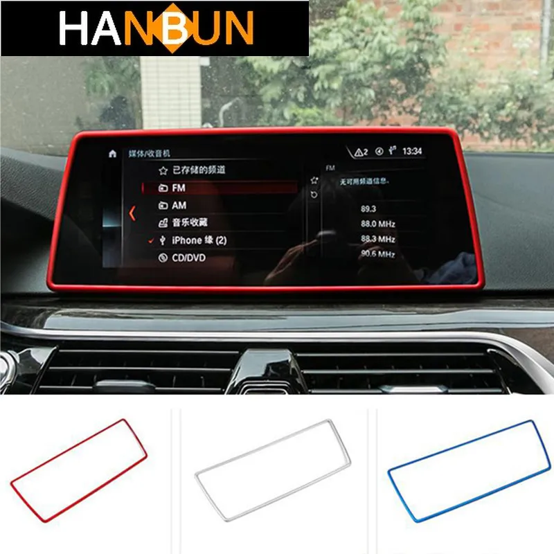 

Car Styling Center Console Sticker For BMW 5 Series G30 G38 Navigation Screen Frame Decoration Cover Trim Interior Accessories