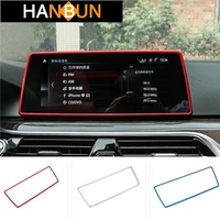 car styling center console sticker for bmw 5 series g30 g38 navigation screen frame decoration cover trim interior accessories