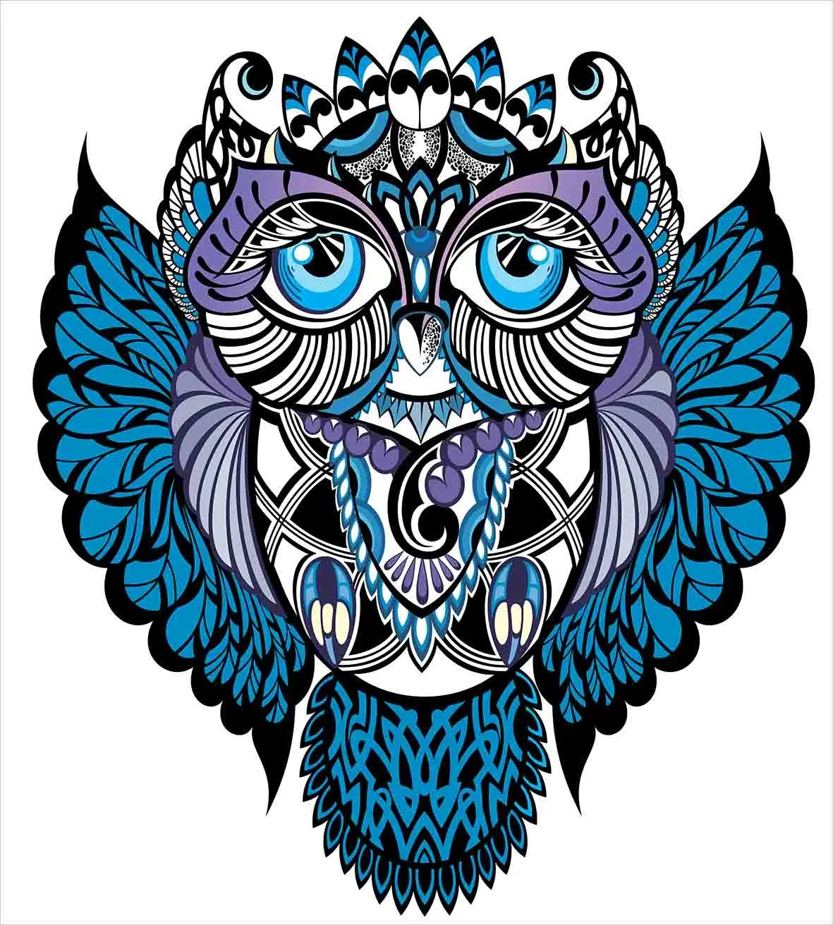 Комплект постельного белья из 3 предметов с рисунком пододеяльником совы птицы