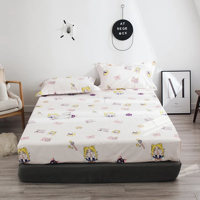 Простыня эластичная простыня одинарная двойная двуспальная хлопчатобумажная