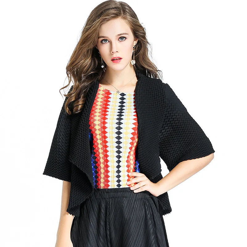 LANMREM новинка 2020 весеннее однотонное Плиссированное пальто с лацканами и рукавом