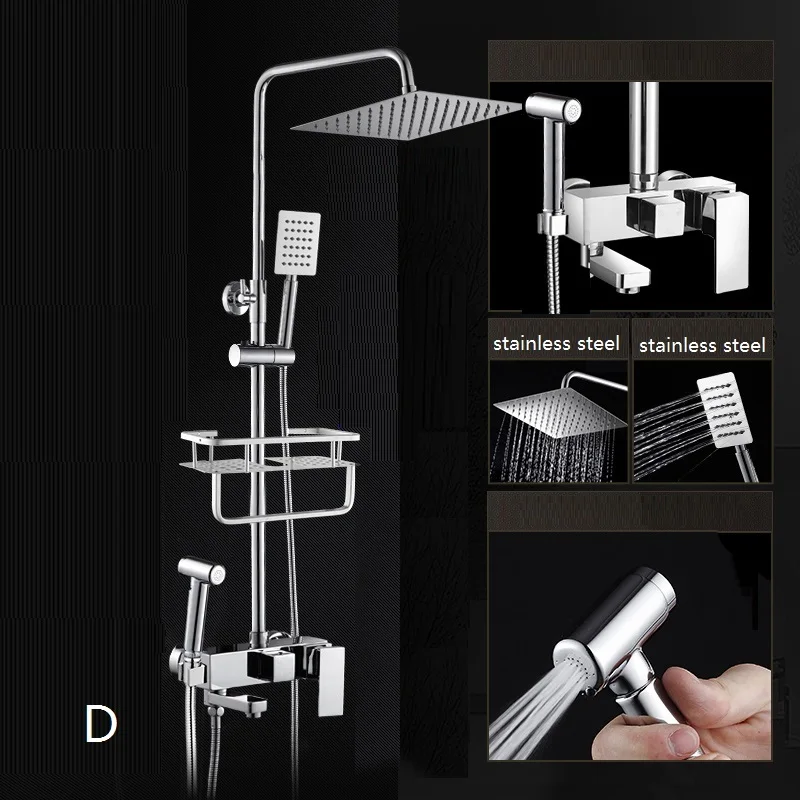 Doccia Black Regadera Electrica Conjunto Ducha Colonne De Regendouche Painel Eletrico Douche Chuveiro Душевая система для