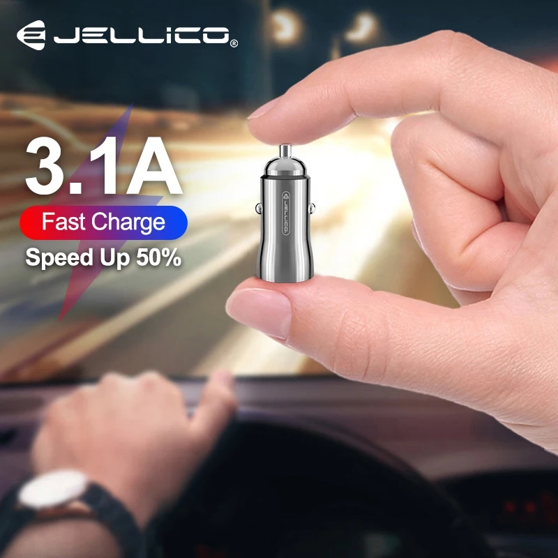 Jellico QC 3 0 Металлический Двойной USB телефон автомобильное зарядное устройство
