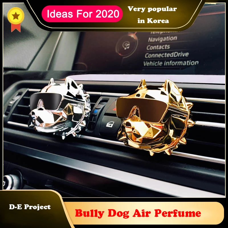 

Bulldog Car Air Freshener Car Perfume Fragrance Scent Smell in the Car Styling Car Accessories Ornament for tesla Diffuser XM3