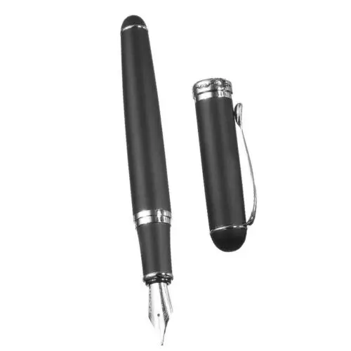 Jinhao X750 матовая черная авторучка чернильная ручка хромированная отделка F Перо