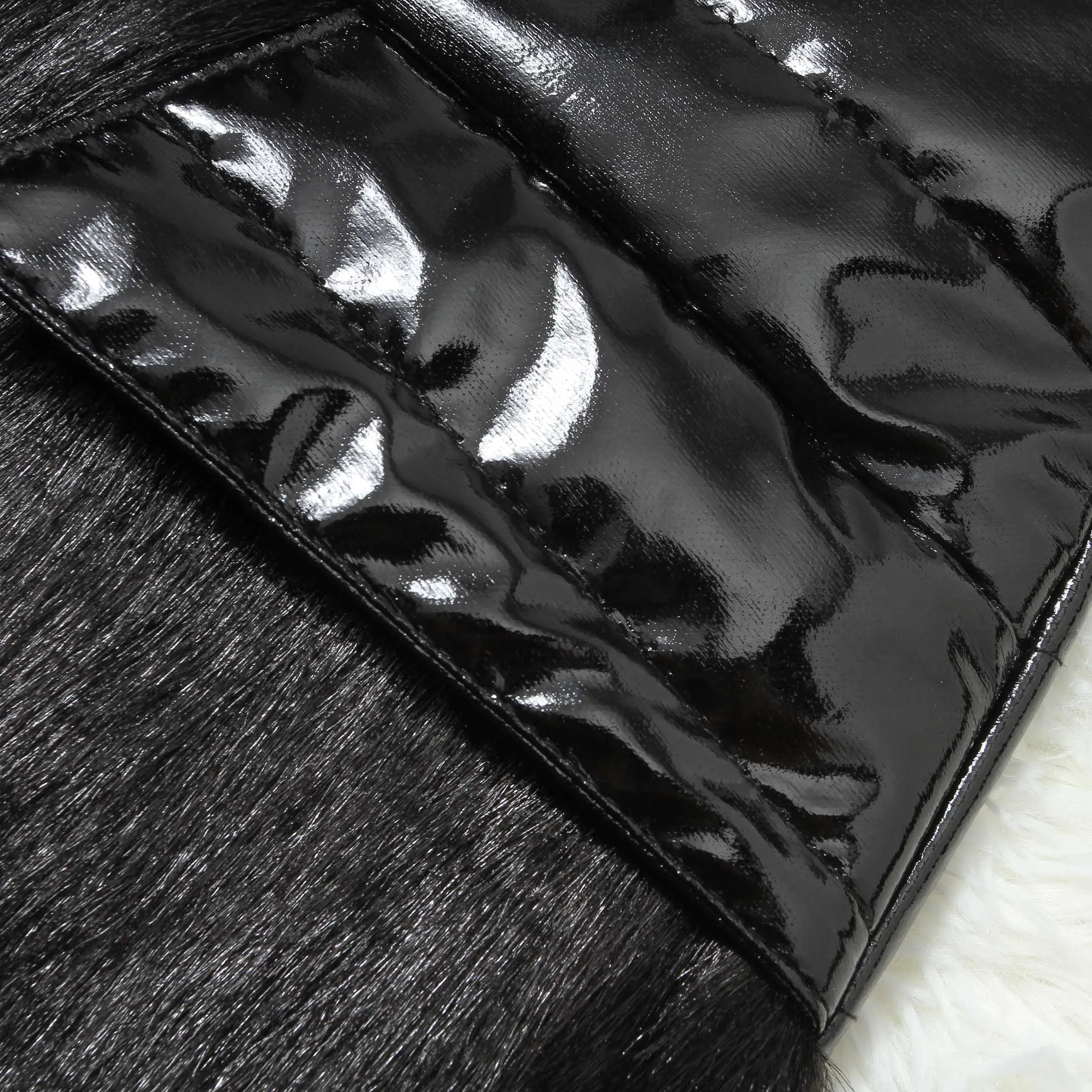 Зимние Куртки из искусственной кожи пальто для женщин теплые искусственный