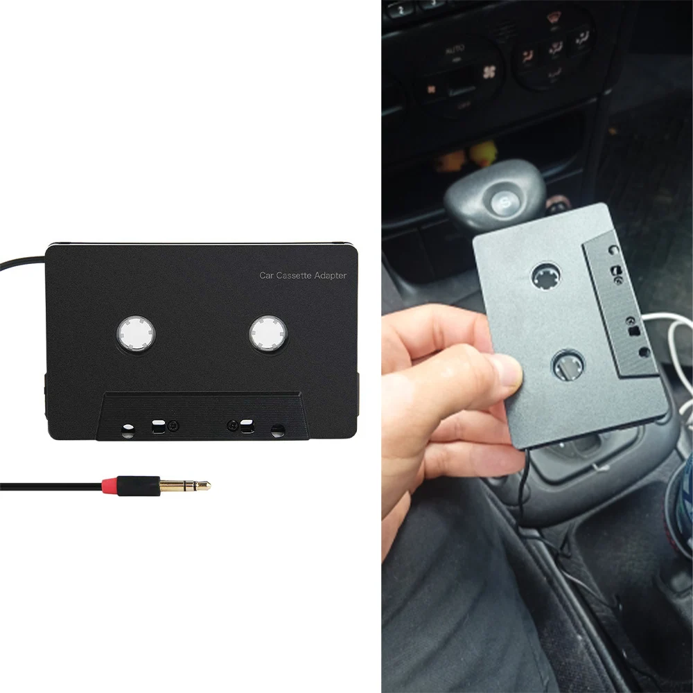 

2021 new Cassette Adapter Smartphone 3.5mm Input Mini Car Audio ABS Anti Tangled Dual Channel Stereo Type C Universal Converter