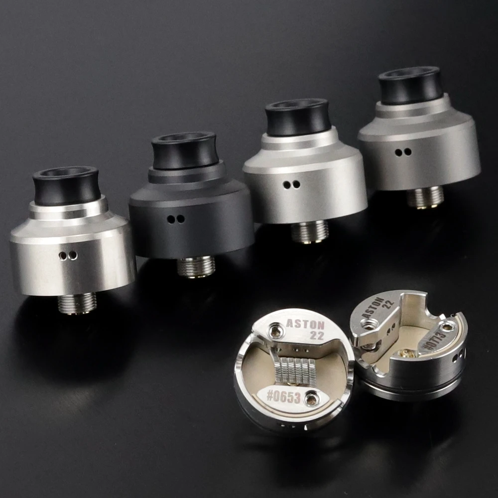 

VapSea Aston 22 RDA MTL Atomizer Batch #01 / #02 Version Single Coil Tank Rebuilding 22mm With Squonk BF PIN 510 Vape BOX Mod