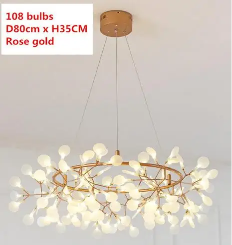 108lights D80cm Современный ветка дерева светодиодный подвесной светильник G4 акриловый Светлячок стиль люстры потолочный светильник для гостиной подвесной светильник - Цвет корпуса: 108lights D80cm