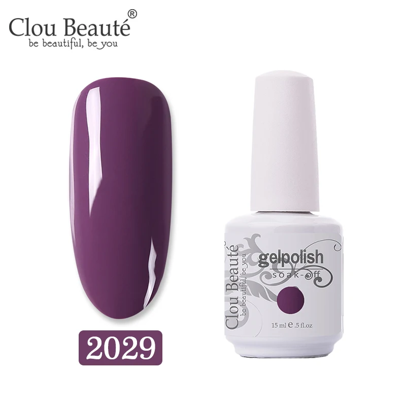 2029 Clou Beaute 15 мл цветной гель-краска УФ-гель для ногтей замачиваемый светодиодный лак для ногтей Гель-лак для ногтей Полупостоянный лак для ногтей - Цвет: 2029