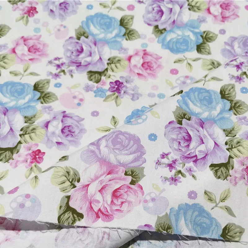 160 см ширина розовые фиолетовые синие цветущие цветы печатная фототкань 100%