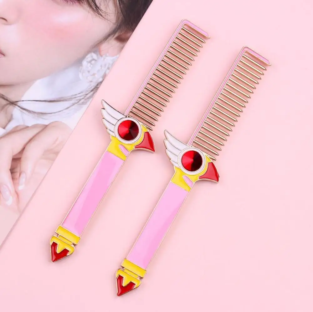 

Cute Girl Makeup Comb Hairdressing Comb Company Event Gift Shape Metal Straight Comb