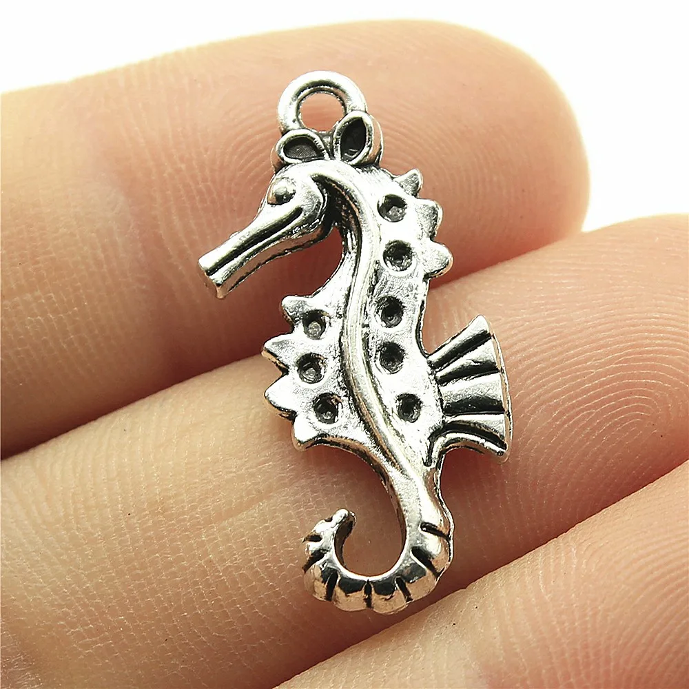 10 шт. 28x13 мм 2 Цвета Античная бронзовая подвеска в виде морского конька, подвеска в виде морского конька кулоны подвески гиппокамп Кулоны из нержавеющей стали