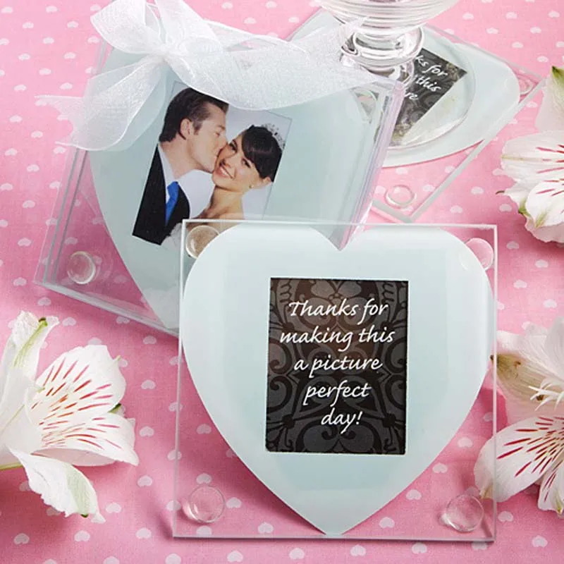 20 шт. = 10 компл./лот (2 шт./компл.) Стеклянные Подставки для фото в виде сердца