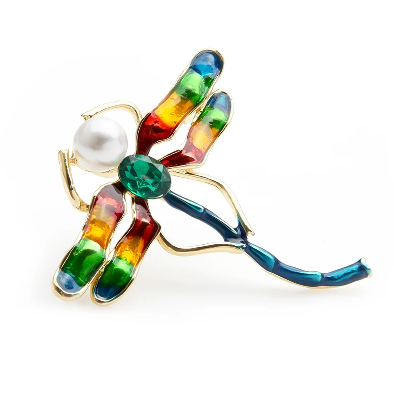 Wuli&ampbaby зеленая эмалированная стрекоза броши для женщин сплав насекомое