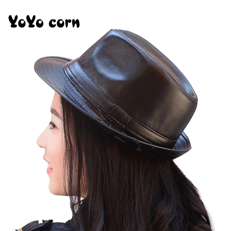 Однотонная кожаная мужская шляпа с широкими полями Stetson Fedoras британские шляпы для