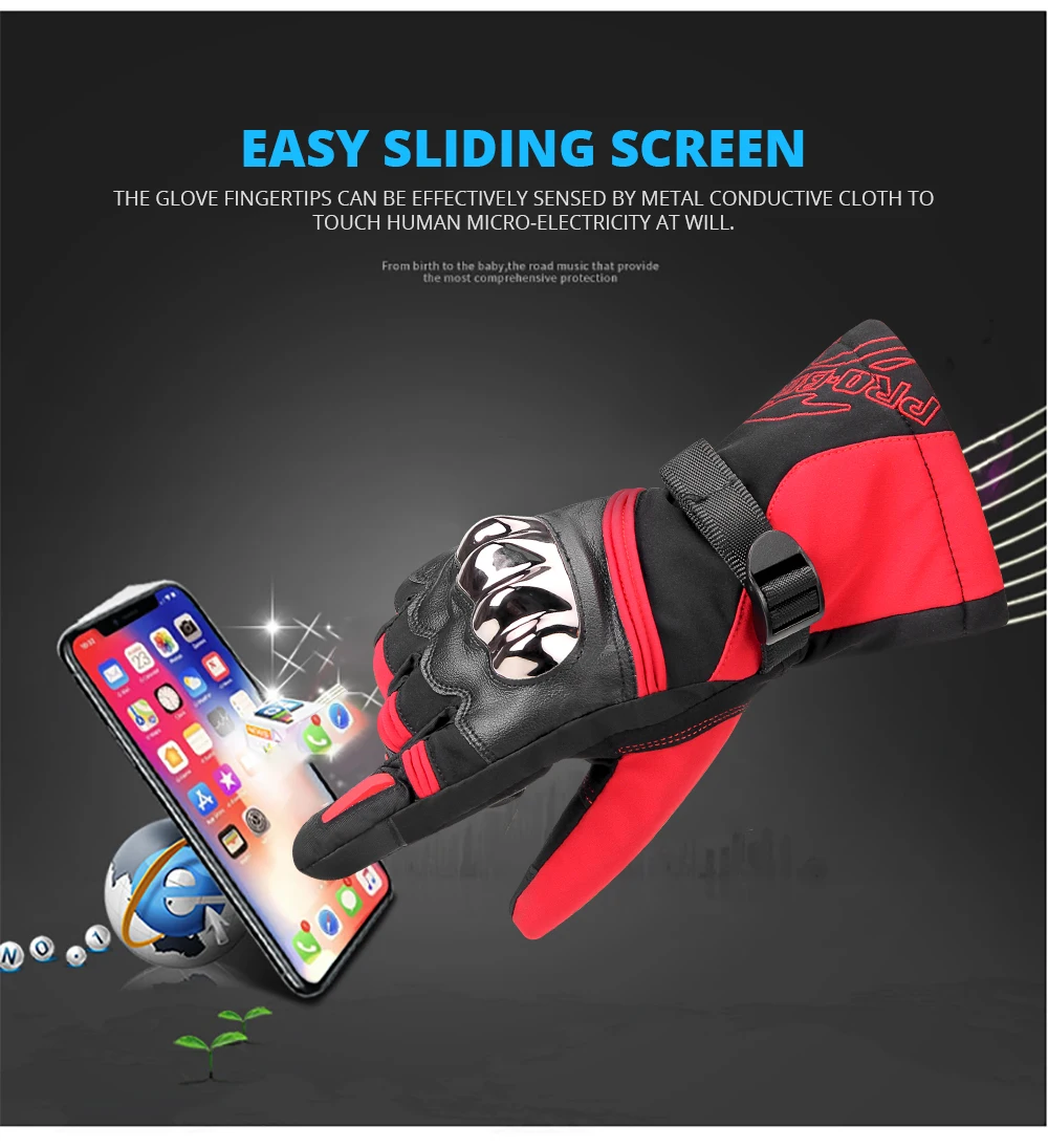 SUOMY Motorcycle Gloves Men Waterproof Windproof Winter Guantes Moto Gloves Touch Screen Motorbike Riding Gloves