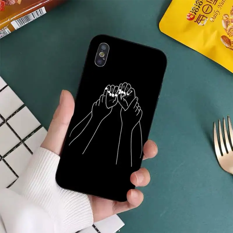 YNDFCNB Minimalist Line Sexy Couple Phone Case for iphone 13 11 12 pro XS MAX 8 7 6 6S Plus X 5S SE 2020 XR cover