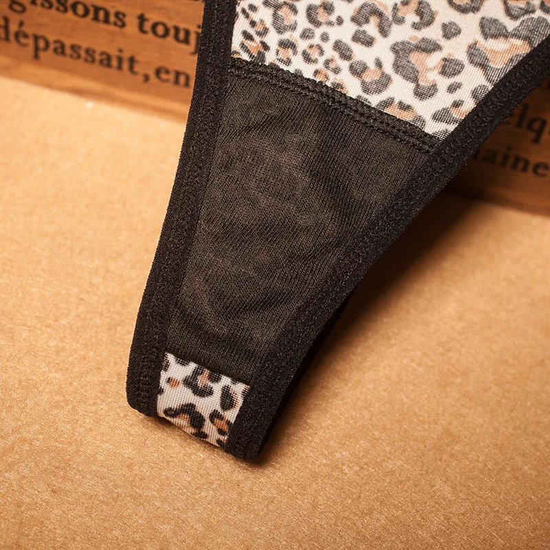 top Leopard Lace Women's Panties Fashion G-string Sexy Thong High Quality Women Underpant Low Rise Lingerie for | Женская одежда