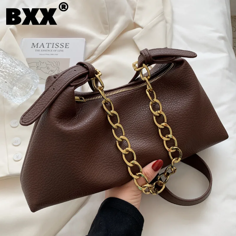 

[BXX] Simple Solid Color PU Leather Crossbody Bags For Women 2021 Autumn Branded Shoulder Bag Trending Luxury Hand Bag HU718