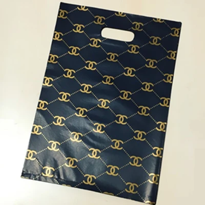 fashion black D& P 15*20 см/20*25 см 10 шт. свадебные подарки бутик подарки упаковка для покупок пластиковые ручки сумки ювелирные изделия пластиковые пакеты для упаковки - Цвет: fashion black