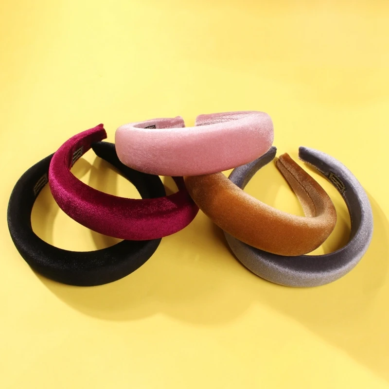 Fashion Wide Hairband Pure Color Thick Sponge Velvet For Women Girls Head Bands Hoop Headwear Hair Jewelry Accessories | Украшения и