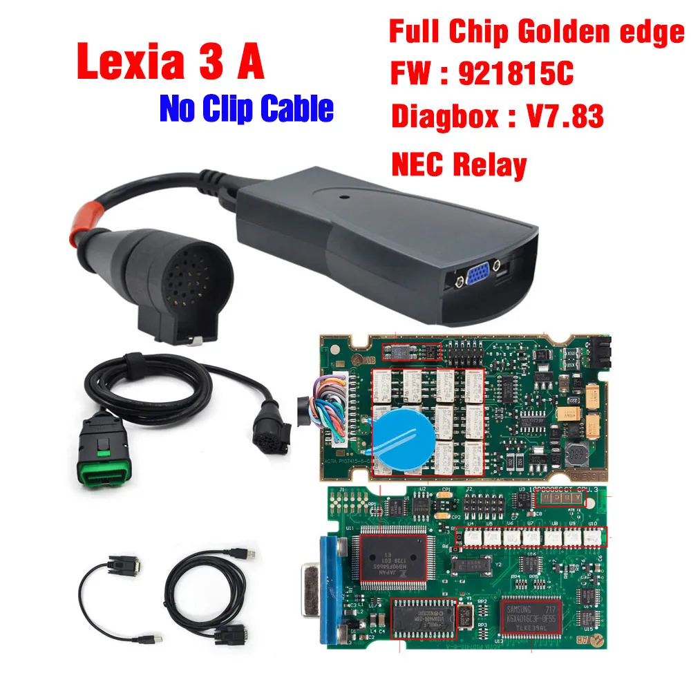 Lexia 3 A no clip Для Ситроена Lexia 3 полный чип 921815C 12 шт. реле 7 шт. оптокулеры Lexia-3 новейший Diagbox V7.83 5 штук / лот Авто Диагностический инструмент - Цвет: Lexia 3 A no clip