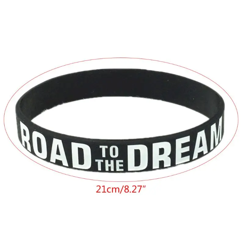Road to the Dream Motivational Bracelet Silicone Rubber Wristband Inspirational images - 6