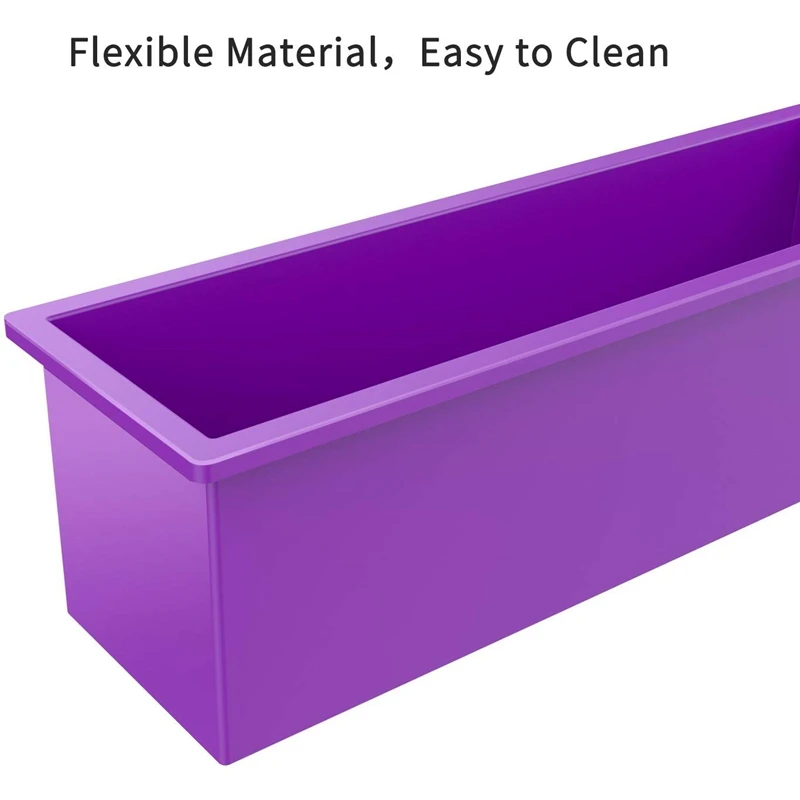 

Silicone Soap Molds Kit,Mold Making Tool 1200Ml Flexible Rectangular Loaf Comes with Wood Box,Stainless Steel Wavy & Straight Sc