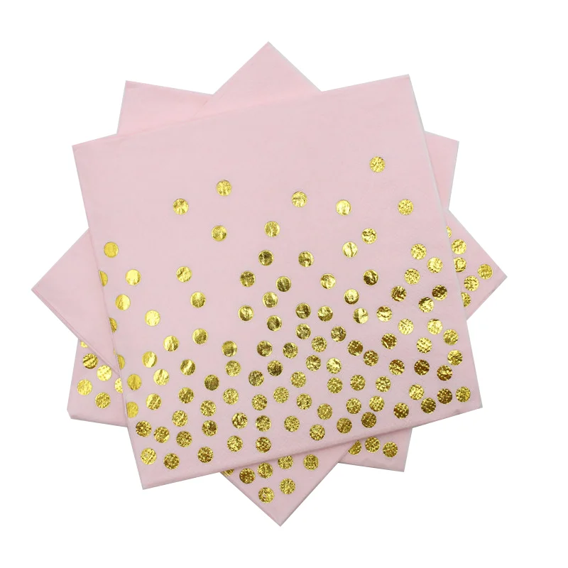 10 шт. в Золотой горошек розовая одноразовая посуда свадебные детские чашки для