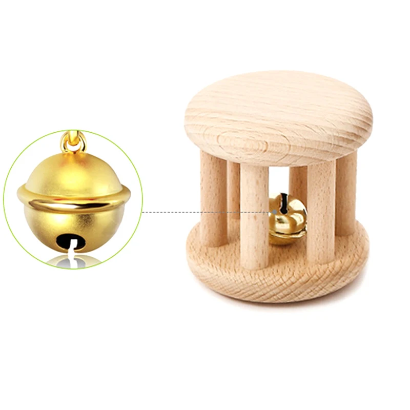 

1Pc Montessori Wooden Baby Rattles Toys for Children Musical Instrument Toddler Rattle Newborn Early Childhood Music Puzzles Toy