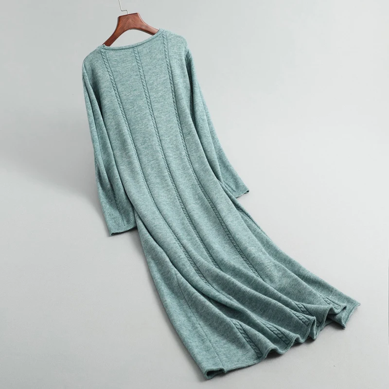 Зимние платья для женщин в стиле ретро элегантное женское Шерстяное вязаное