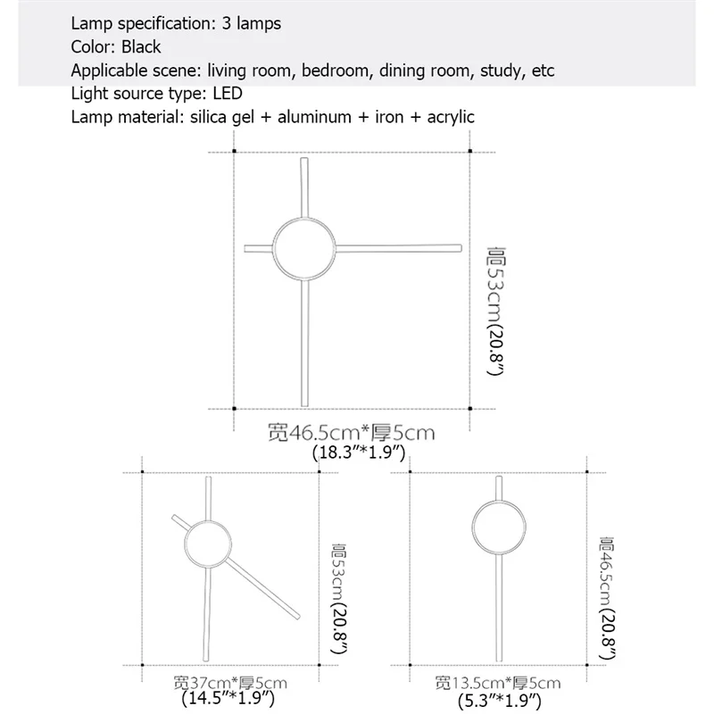 AOSONG стены светильников черного цвета 220 В 110 современные декоративные настенные