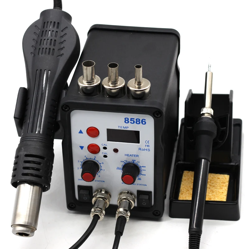 2 в 1 SMD BGA паяльная станция горячего воздуха пистолет+ Электрический паяльник для сварки ремонт 220 в 580 Вт