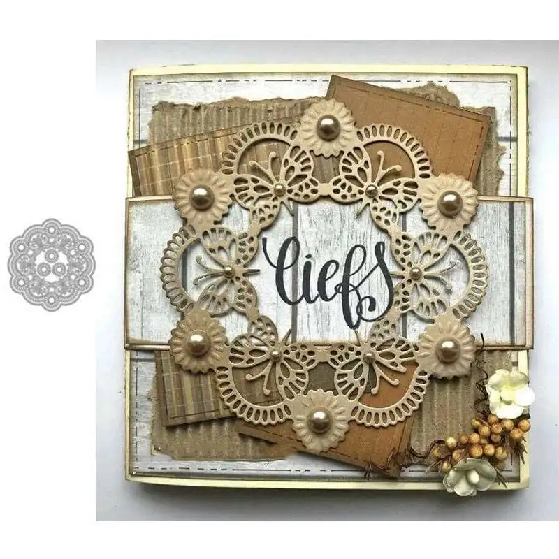 

Butterfly Flower Wreath Metal Cutting Dies Stencil Scrapbooking Paper Card Craft