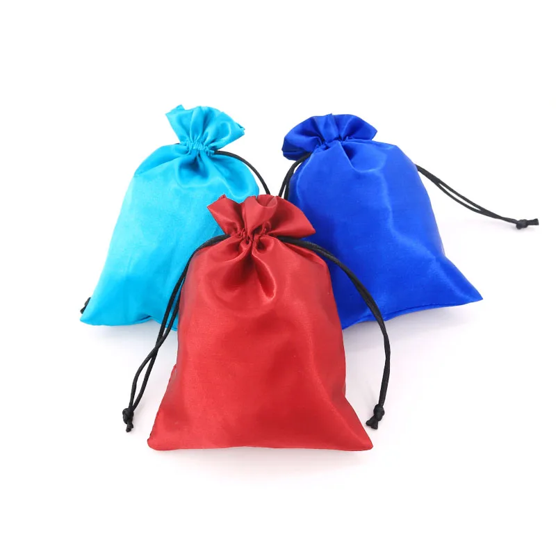 

Wholesale Satin Gift Bag 9x12cm 10pcs/lot Packaging Jewelry Pouch Cosmetic Party Bead Candy Silk Drawstring Bag