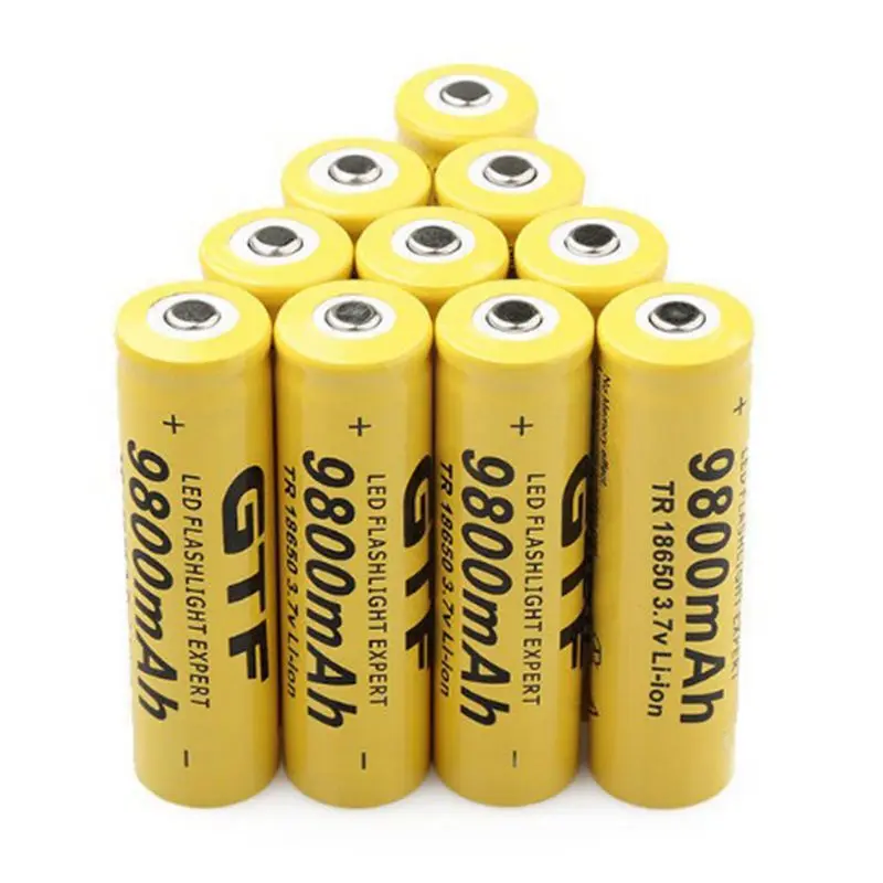 GTF 3,7 V 18650 9800mAh литий-ионная аккумуляторная батарея 18650 батарея аккумуляторная батарея для фонарика фонарь аккумулятор батареи