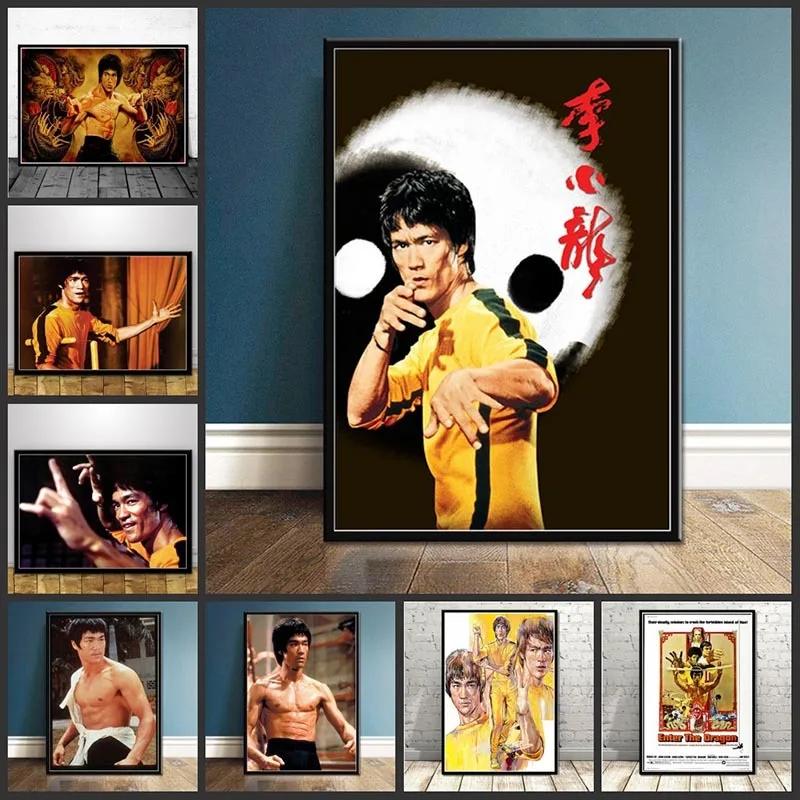 

Bruce Lee Kung Fu King Actor Posters And Prints Canvas Painting Wall Art Picture Vintage Poster Decorative Home Decor Tableau