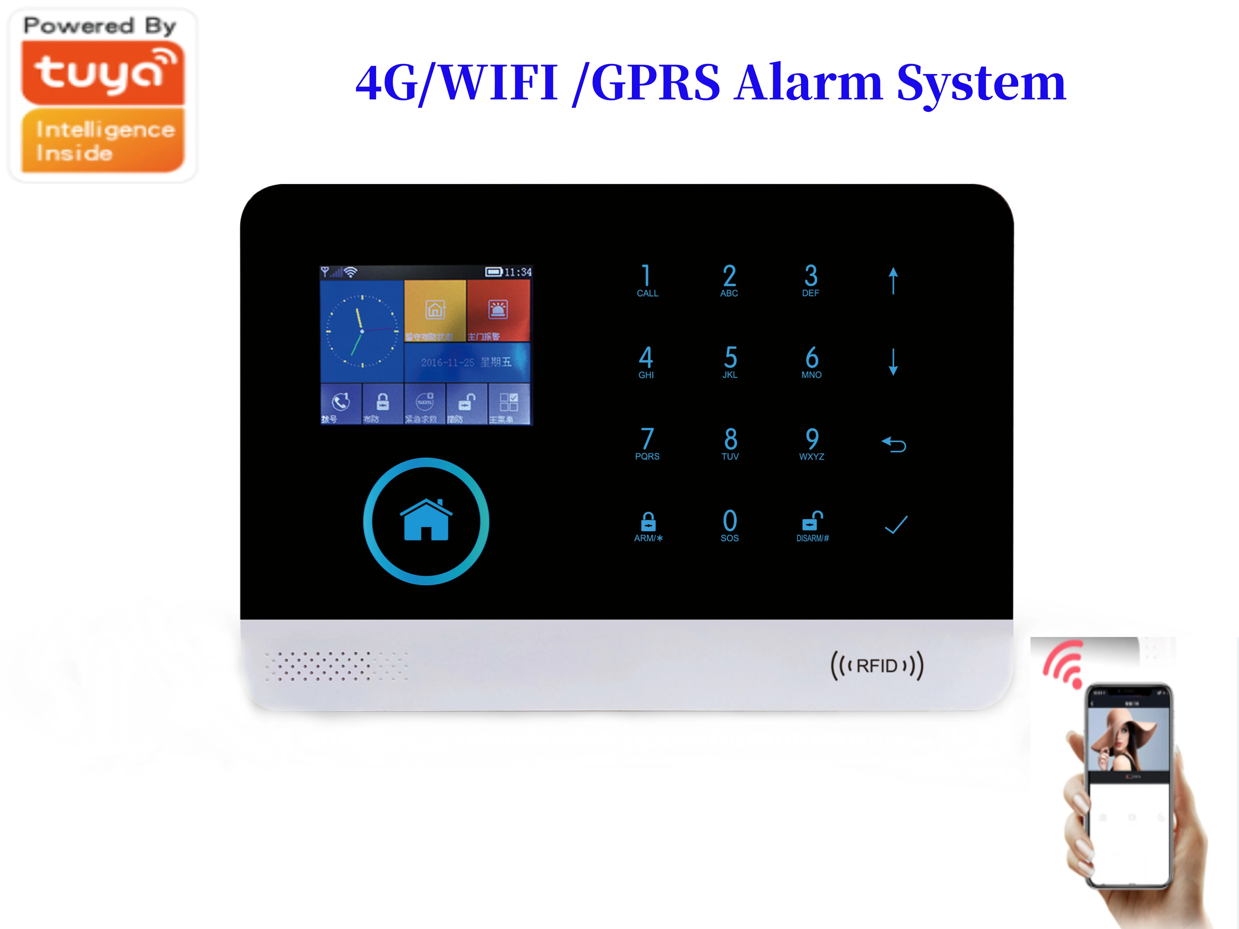 Приложение Tuya дистанционного Управление WI FI подключается к сети 4G охранной