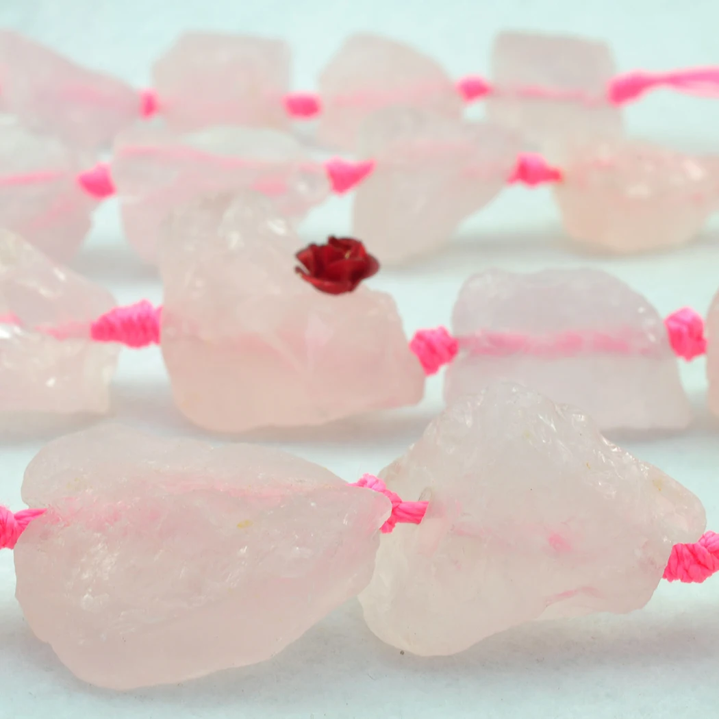 Натуральный Аметист Роза дымчатый кварц 16x22-18x30mm драгоценный камень бусины сырой неправильной для изготовления украшений ожерелья 15 дюймов ICNWAY