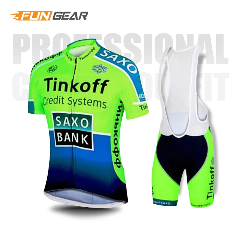 Bib Cycling Set SAXOBANK Tinkoff Pro команда велоспортивная одежда для гонок одежда Мужская Джерси Набор дорожный велосипед одежда флуоресцентный зеленый Ropa Ciclismo Maillot - Цвет: Bib Cycling Set