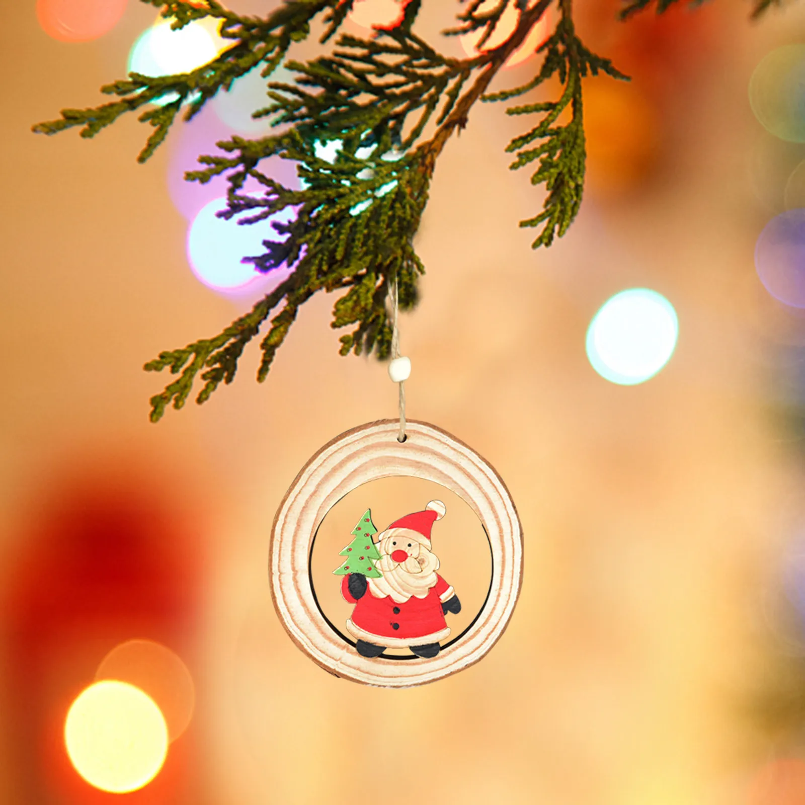 

Christmas Tree Ornaments Wooden Christmas Tree Pendants Decoration Wooden Hollow Carving Hanging Decor Christmas Pendants