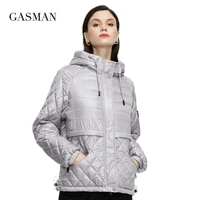 gasman 2021 new spring autumn jackets short casual parka fashion classic ladies jackets thin cotton warm women coat 21159