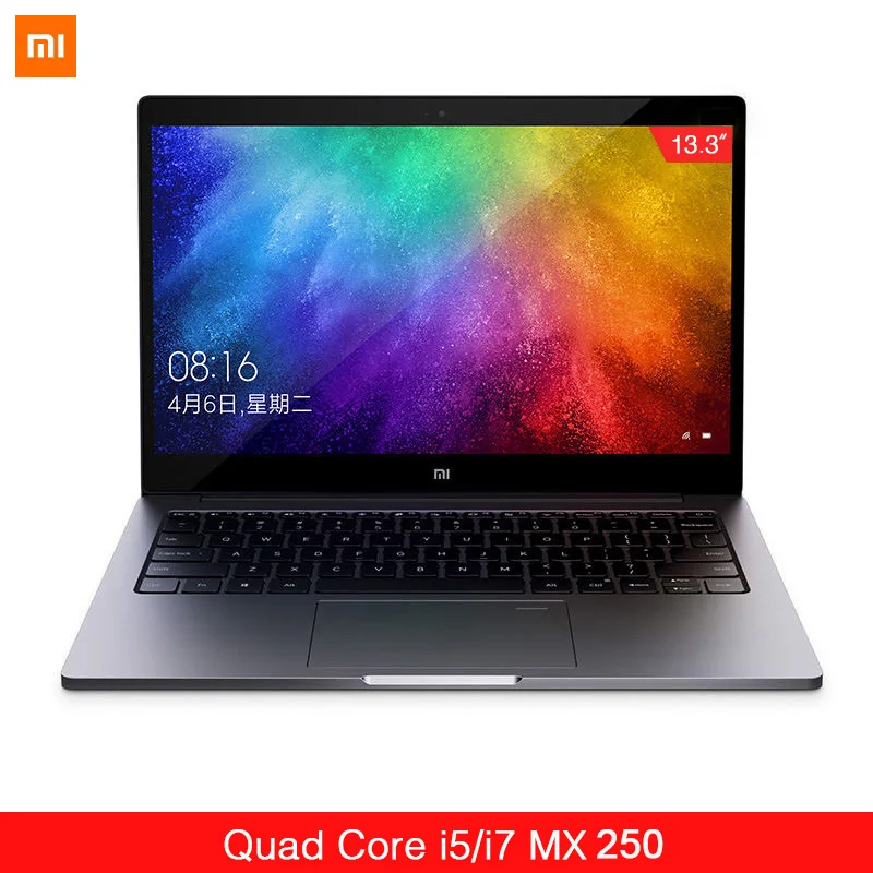 Ультратонкий ноутбук Xiaomi Air 13," Intel i5/i7 четырехъядерный 8 Гб DDR4 256 ГБ PCle SSD MX250 2 Гб Распознавание отпечатков пальцев Домашний ПК