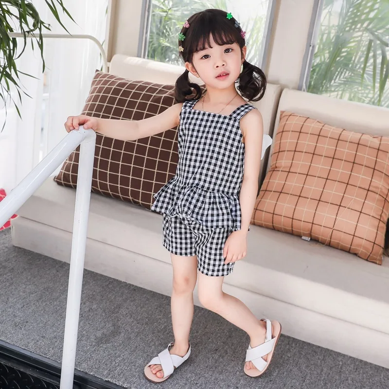 Костюм детский полосатый в клетку рубашка на подтяжках с украшением виде крыльев