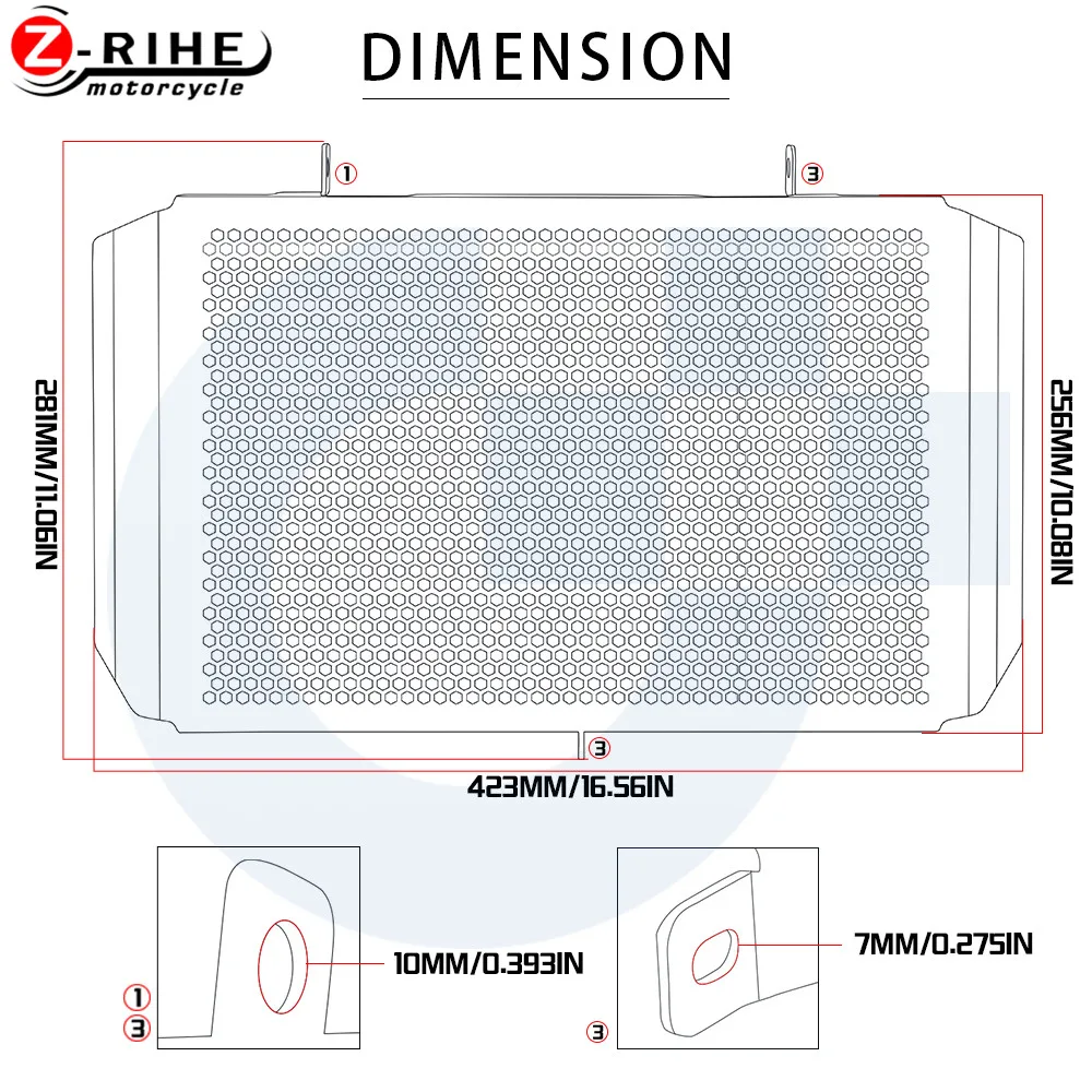 

Motorcycle Aluminium for Kawasaki versy 1000 2012 2013 2014 2015 2016 2017-2018 Radiator Side Guard Grill Grille Cover Protector