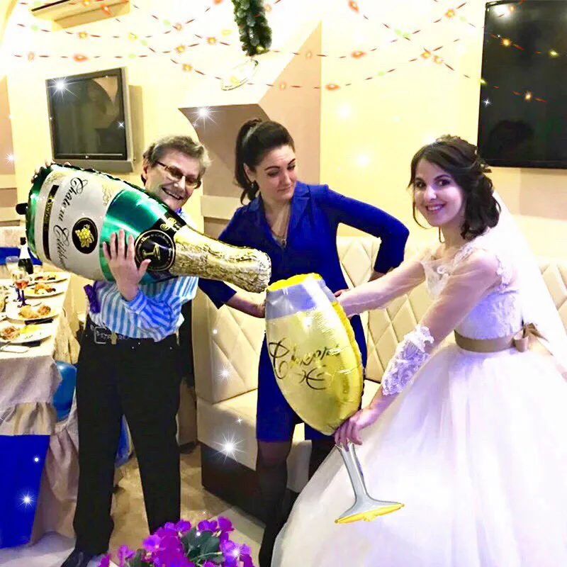 Бутылка шампанского воздушные шары Свадебный декор Mariage свадебный душ Команда Невесты Девичник вечерние принадлежности для дома